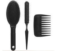 AstraGlam Set di 3 pennelli e pettini, per parrucche sintetiche e naturali, include spazzola per extension e pettine, adatto a tutti i tipi di capelli e stili