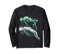 Astral Departure Glow-in-The-Dark Vintage Astronauta Maglia a Manica