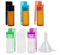 Astralong 6 Pezzi Mini Bottiglie per Spezie in Polvere 51 mm con Cucchiaino e Imbuto, Contenitori in Vetro a Tenuta Stagna Portatili per Sale, Pepe, Erbe e Polveri per Cucina, Campeggio e Viaggi