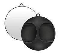 Astralong Specchio a Mano, Specchio da Parrucchiere, specchio da Parrucchiere Professionale Portatile, Hand Held Nero Rotondo specchios a Mano o da Appendere per Barbiere Saloni ed Estetiste, 28 cm