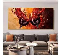 Astratti Bicchieri di Vino Rosso Pittura Decorativa Stampe su Tela per Soggiorno Decor Bicchieri Poster Modern Wall Art Immagini 60x120 cm Frameless