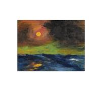 Astratti Famoso Arte Murale Quadri Riproduzione su Tela-Paesaggio Quadro Murale Camera da Letto(sole velato) 60x80cm Senza Cornice
