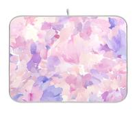 Astratto Acquerello Fiore Lilla Viola Rosa Chiaro Bottiglia Asciugatrice Mat Stuoie Stendibiancheria Piatti Stuoie per Cucina Grande 18 x 24