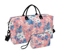 Astratto Acquerello Fiore Luce Corallo Blu Decorativo Weekender Pernottamento Borsa Palestra Duffel Bag con Cinghia Regolabile per Yoga Grande Capacità Bolsa de Gym para Mujer