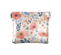 Astratto Acquerello Fiore Luce Corallo Blu di Modo DELL'UNITÀ di elaborazione del Cuoio Cambiamento Della Borsa Fancy Cambiamento Portafoglio