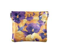 Astratto Arancione Viola Viole Del Pensiero Fiori Delle Donne In Pelle Portamonete Borse Borse Fancy Card Cases Money Organizers per Uomini Donne Viaggio