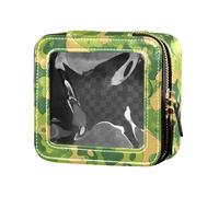 Astratto arcobaleno strisce carino trasparente trucco borsa per la borsa per le donne organizzatore cosmetico portatile articoli da toeletta con cerniera, Safari Militare Camouflage Pattern, 1 Size