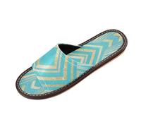 Astratto Art Lines Quadrato Blu Donna Moda Pantofole Indoor Lavabile Carino personalizzare Open Toe Scarpe Casa per Piscina, Hotel, Viaggio pantuflas para hombres, Arte Astratta Linee Piazza Blu, 37