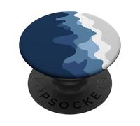 Astratto blu indaco Shoreline | Estetica calma del paesaggio marino PopSockets PopGrip Adesivo