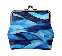 Astratto Blu Stampa Vintage In Pelle Cambiamento Borsa Elegante Piccolo Portamonete per le Donne Portafoglio Mini