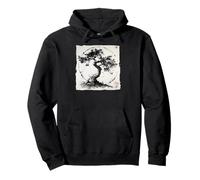 Astratto Bonsai Albero Giapponese Sumi-e Zen Enso Art Felpa con Cappuccio