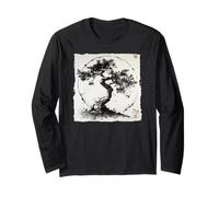 Astratto Bonsai Albero Giapponese Sumi-e Zen Enso Art Maglia a Manica