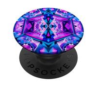 Astratto Caleidoscopio V.iolet Geometrica Simmetria Arte PopSockets PopGrip Adesivo