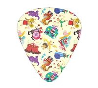 Astratto cartone animato circo carino colorato sottile medio e pesante calibro plettri per chitarra acustica elettrica basso (12 conteggi)