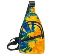 Astratto Colorato Tie Dye (3) Busto Daypack Crossbody Zaino per Donne Uomini, Multicolore 05, 11.8x7x1.5in/30x18x4cm