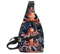 Astratto Colorato Tie Dye (3) Busto Daypack Crossbody Zaino per Donne Uomini, Multicolore 14., 11.8x7x1.5in/30x18x4cm
