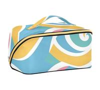 Astratto Colorful Spirale Forma Bold Lines Makeup Bag con divisori Grandi Borse Da Viaggio Per Le Donne con Scomparti & Maniglia