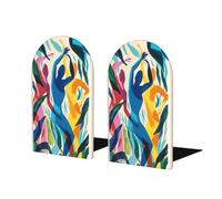Astratto Danza Figure Umane Minimalismo Fermalibri Per Scaffali 2 Pz Fermalibri In Legno Fermalibri Organizzatore Per Home Office Biblioteche