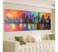 Astratto Diamond Painting Kit Completo, Città Diamond Painting Grande 100x50cm, Fai da Te 5D Diamantini Crystal Art Strass Ricamo a Punto Croce Artigianale Kit Decorazione Domestica, Regali 0R-38