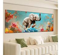 Astratto Diamond Painting Kit Completo, Elefante Diamond Painting Grande 160x80cm, Fai da Te 5D Diamantini Crystal Art Strass Ricamo a Punto Croce Artigianale Kit Decorazione Domestica, Regali 0R-50