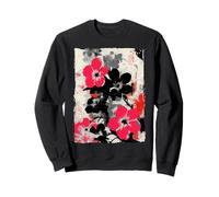 Astratto Floreale Graffiti Street Art Giapponese Rosa Nero Felpa