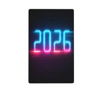 Astratto Futuristico 2026 Numeri in Neon Blu Rosa Singolo Toggle Blank Wall Placca Interruttore Copertura Decorativa 1 Gang per Cucina Camera Bagno Dimensioni 11,4 x 7 cm