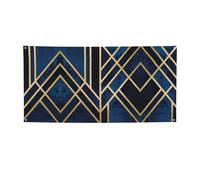 Astratto geometrico stampato sfondo festivo con occhielli angolari, vivace cartello da appendere per feste notturne