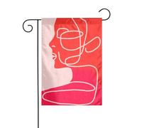 Astratto Linea Arte Del Ritratto Femminile Giardino Bandiera 30x45cm Verticale Doppio Lato Fattoria Vacanze Decorazioni Esterne Bandiera