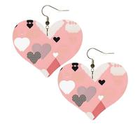 Astratto Love Chart Stampe Eleganti orecchini a forma di cuore leggeri accessori da donna perfetti per feste e San Valentino.