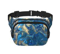 Astratto marmo pietra stampa quadrato doppio strato borsa marsupio trendy pack borsa da viaggio con bel regolabile, nero, Taglia unica