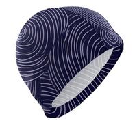 Astratto Modelli Circolari Mens Nuotare per Adulti Capelli Corti Impermeabile per Nuoto Protezione Dei Capelli e Riduzione Della Resistenza Gorro de natación para Hombre