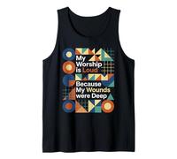 Astratto Moderno Cristiano Geometrico Il Mio culto è Forte Canotta