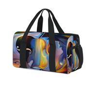 Astratto Musica Umana Sport Duffel Borse per Bambini Ragazze Ragazzi Donne Uomini Musica Colorata Pernottamento Weekender Borsa Da Viaggio Tote Carry Palestra Casual Duffel Borse