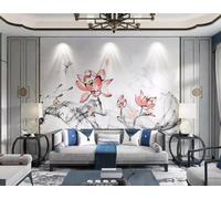 Astratto Nero Fumo Rosa Loto 3D Carta Da Parati Facile Installare Mobili Sfondi Ufficio Divano Camera Letto Sfondo Decorazione Murale-430cm×300cm