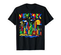 Astratto, New York, Città, colorato, Orizzonte, libertà, Viaggio, Maglietta