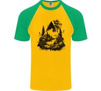 Astratto Outdoor Campeggio Bushcraft Escursionismo Trekking Uomo T-Shirt S/S