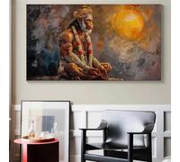 Astratto Religione Hanuman Indù Scimmia Dio Meditazione Yoga Poster Tela Pittura Arte Murale Immagini Decorazione 30x60cm Senza Cornice