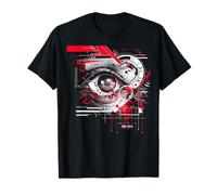 Astratto Rosso, Occhio Futuristico Nero Maglietta