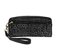 Astratto Scienza Chimica Illustrazione 3D Stampa Moda Pelle Cosmetici Borsa - Borsa portaoggetti multifunzionale, Nero , Taglia unica