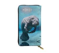Astratto Scienza Chimica In Pelle Lungo Portafoglio Palmare Delle Donne Portafoglio Per Carta Di Credito Contanti Coin Storage, Carino animale di mare, Taglia unica