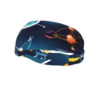 Astratto Scienza Chimica Stampa Elastico Sportivo Sweatband Per Gli Uomini Donne Per La Corsa Basket Palestra Di Più Sweatband