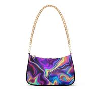 Astratto vibrante liquido marmo arte una spalla borse per le donne Hobo borsa frizione artistica borsa media chiusura con cerniera
