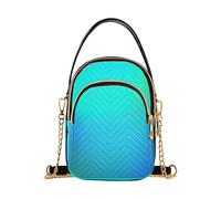 Astratto Vivido Verde Blu Gradiente Sopra Spalla Borse Signora Trendy Catena Strap Portafoglio Borsa Del Telefono Trapuntato Crossbody Frizione Cerniera Tote