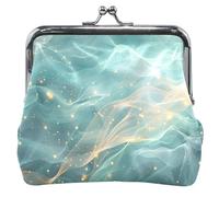 Astratto Vorticoso Mist Golden Teal Pelle Coin Purse Donne Carino Fibbia Bacio Blocco Carta Cambiare Borsa per la moneta
