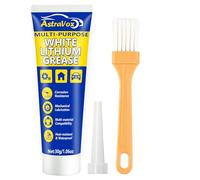 AstraVox Grasso al litio bianco, lubrificante multiuso con pennello per cerniere, cuscinetti, ingranaggi, ideale per uso automobilistico, nautico, industriale e domestico (1.06oz) (1)