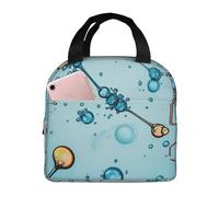 Astrazione Biologia Chimica Lunch Bag Riutilizzabile Portatile Lunch Box A Prova Di Perdite Isolato Cooler Lunch Tote Bag Con Tasca Frontale Per Donne Uomini Viaggi Picnic Ufficio Lavoro