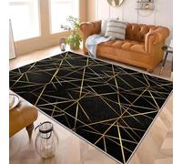 Astrazione Geometrica Minimalista Tappeto Morbido e Flanella 60x90 cm Lavabile in lavatrice Ipoallergenico Nero Tappeto Adatto per Soggiorno Camera da Letto Camera dei Bambini