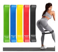 Astrevo Set di 5 fasce di resistenza progettate per l'allenamento della forza delle donne, fornisce molteplici livelli di resistenza e flessibilità, perfette per allenamento in palestra, 5 pezzi (rosa