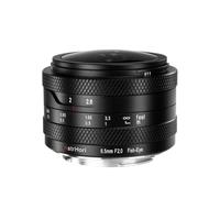 AstrHori Obiettivo F2.0 APS-C Fisheye da 6,5 mm per montaggio MFT M4/3, messa a fuoco manuale obiettivo ultra grandangolare 192°, compatibile con telecamere MFT M4/3 EPM1, EPM2, G1, G2