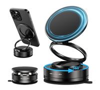 Astriva Supporto magnetico per cellulare a ventosa per auto, supporto magnetico per auto, per iPhone Mag Safe Samsung, Vacuum Suction Magnetic Stand Phone Holder for Car Gym (nero)